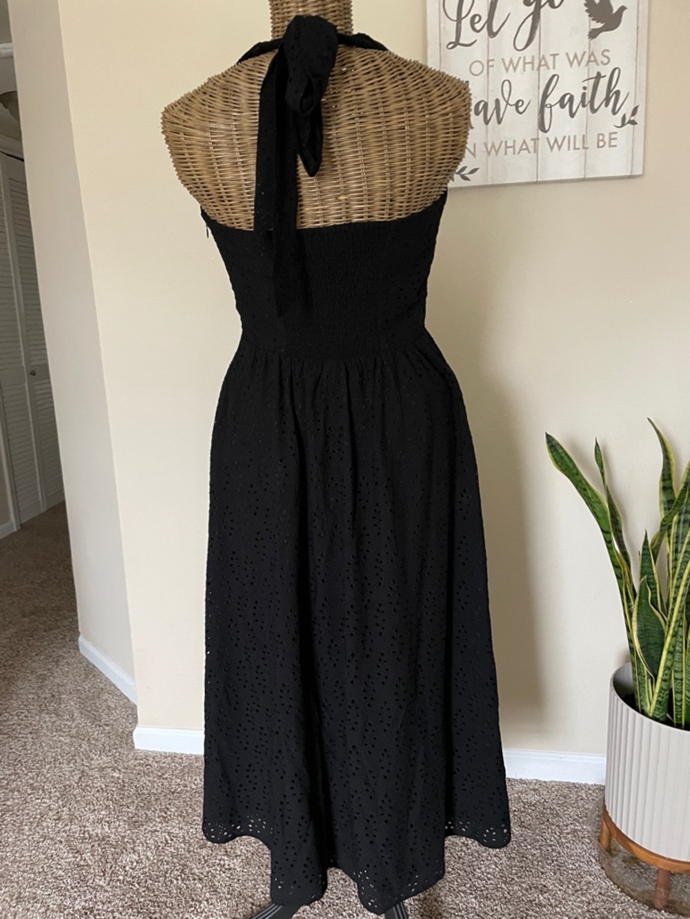 WHBM Eyelet Halter Midi Dress - Picture 7 of 8